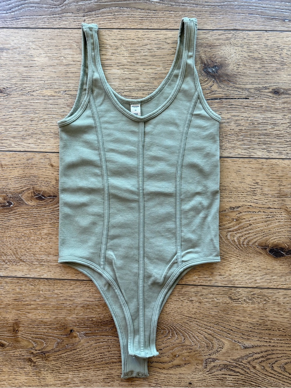 Arizona Jean Company Olive Ribbed Tank Bodysuit